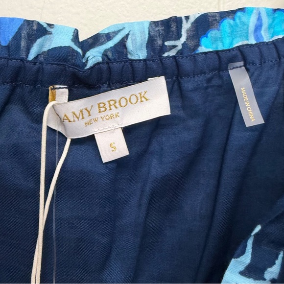 NWT RAMY BROOK Alicia Mixed Print Cotton Blend Mini Dress Blue Small - Picture 9 of 13